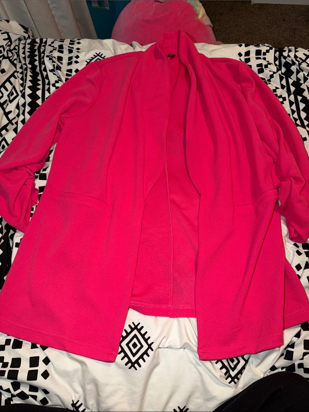 SHEIN Hot Pink Open Front Blazer Jacket